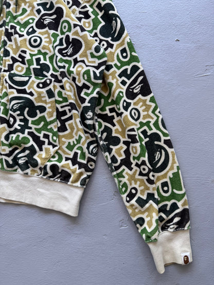 OG Bape x Keith Harring Camouflage Full Zip Hoodie