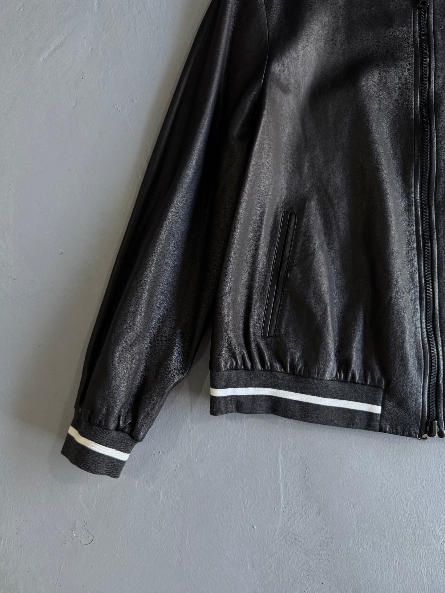 Brunello Cucinelli Reversible Leather Nylon Jacket