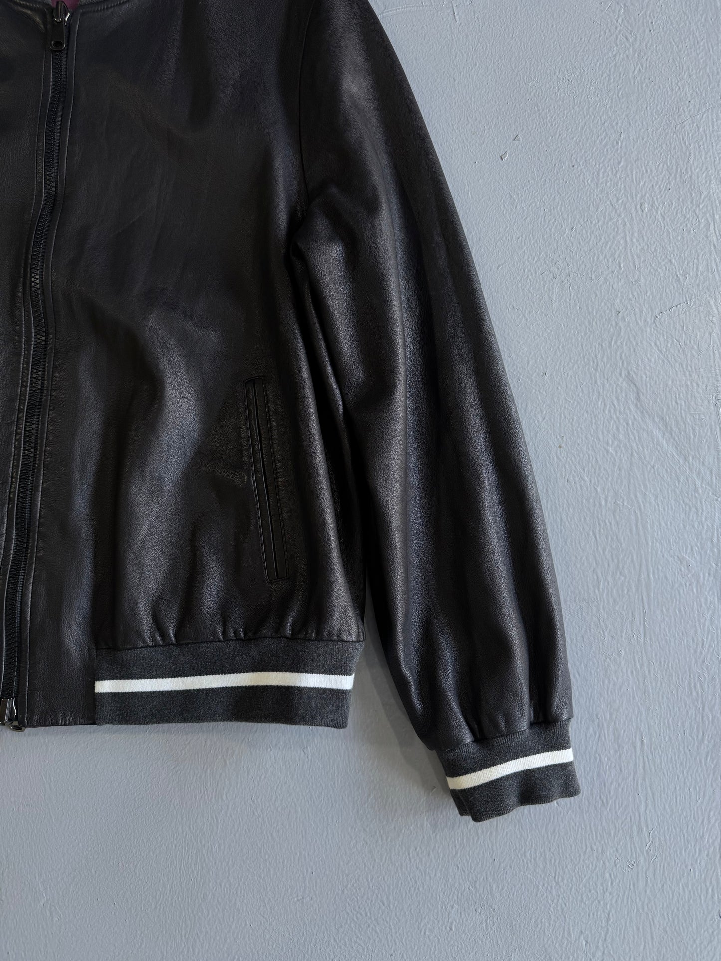 Brunello Cucinelli Reversible Leather Nylon Jacket
