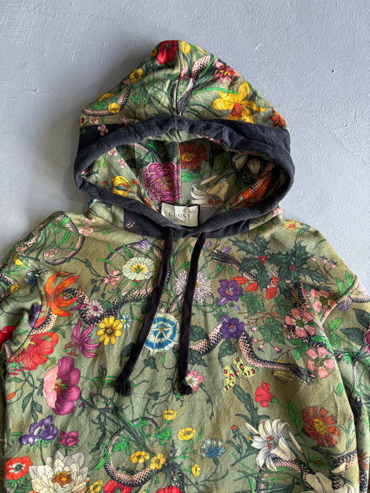 Gucci All-Over-Print Floral Hoodie
