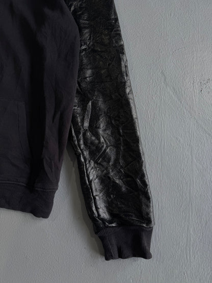 Saint Laurent Paris Leather Sleeves Bomber Jacket