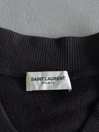 Saint Laurent Paris Leather Sleeves Bomber Jacket