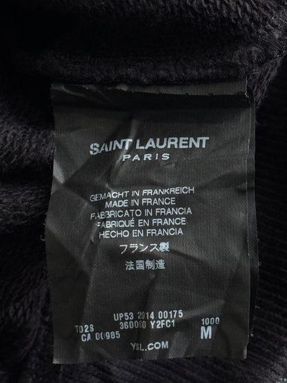 Saint Laurent Paris Leather Sleeves Bomber Jacket