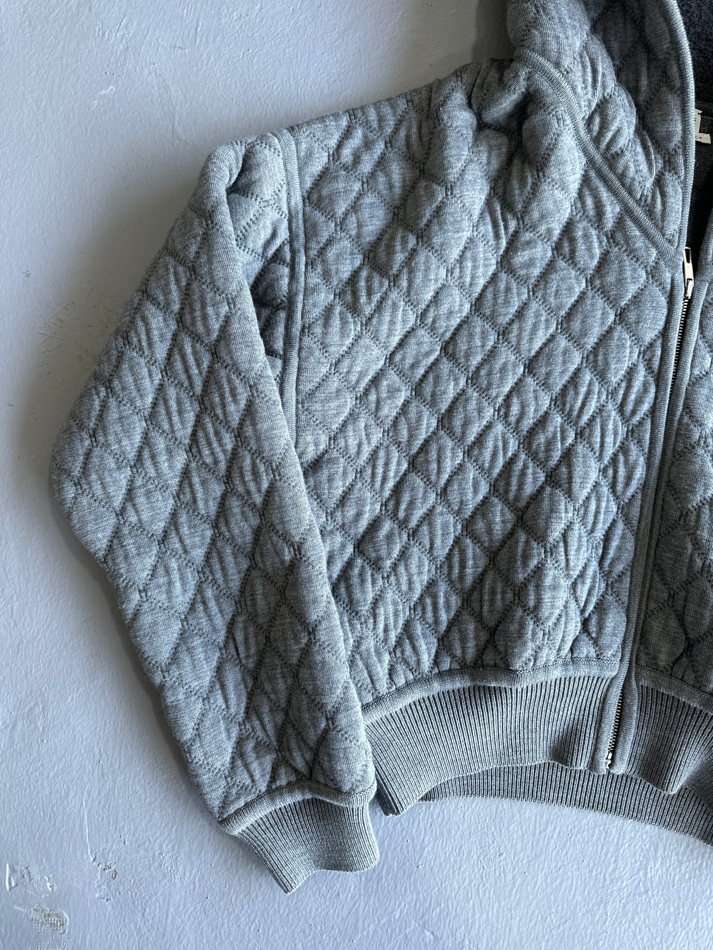 Hermes Quilted Crop Zip Hoodie