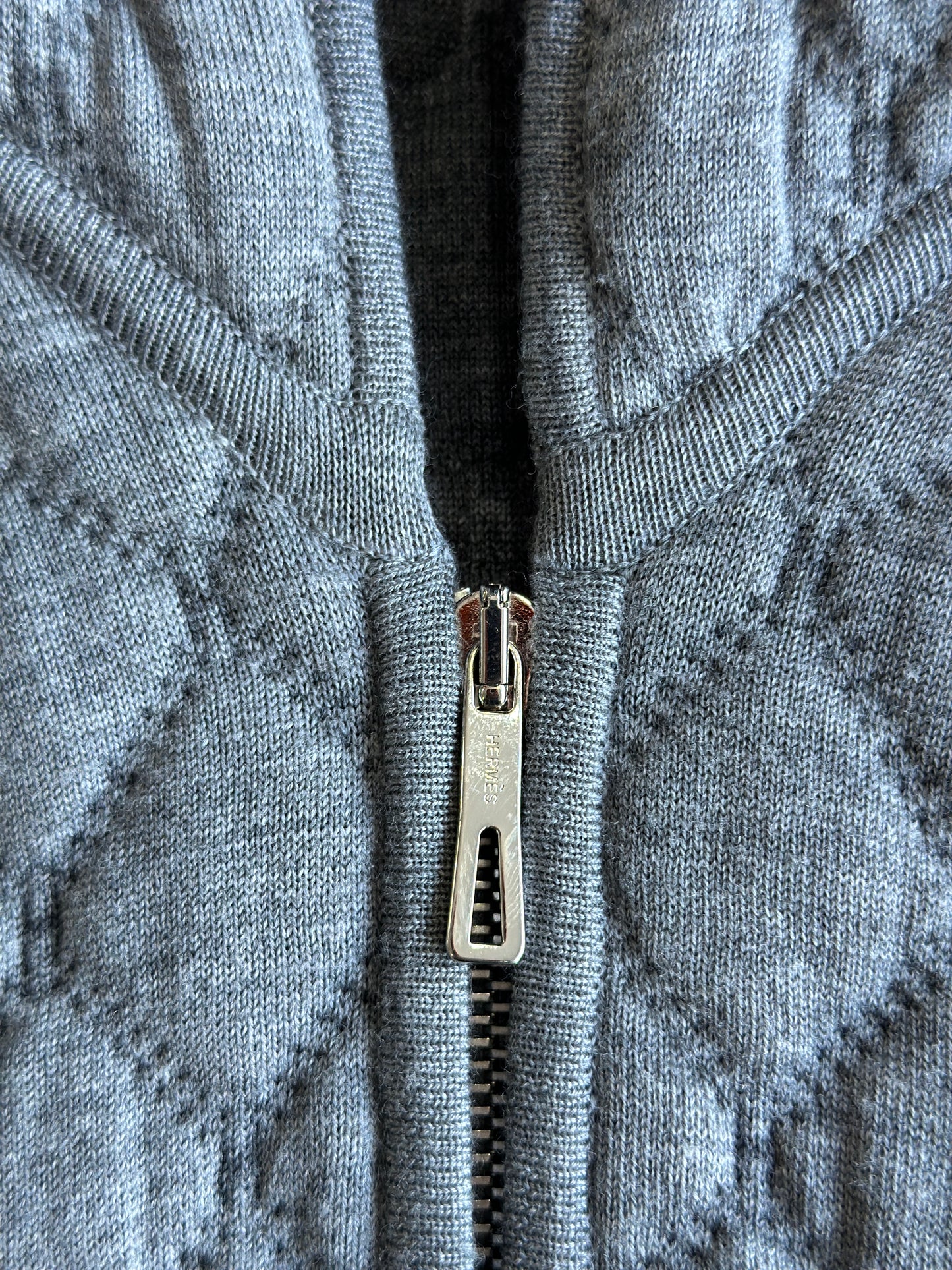 Hermes Quilted Crop Zip Hoodie