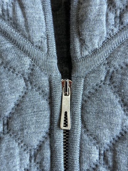 Hermes Quilted Crop Zip Hoodie