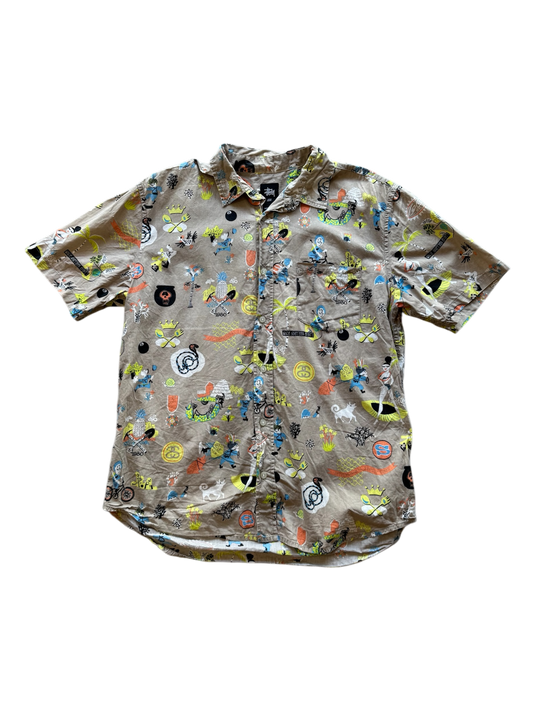Stussy All Logo Button Down Polo