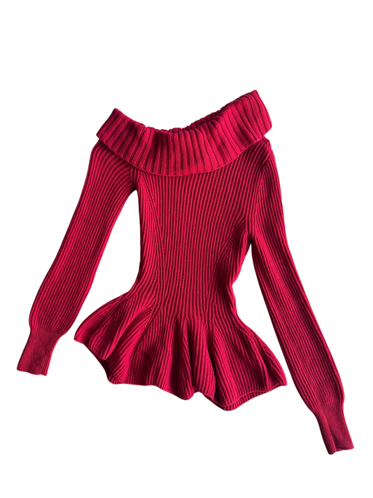Alexander McQueen Knitted Peplum Top