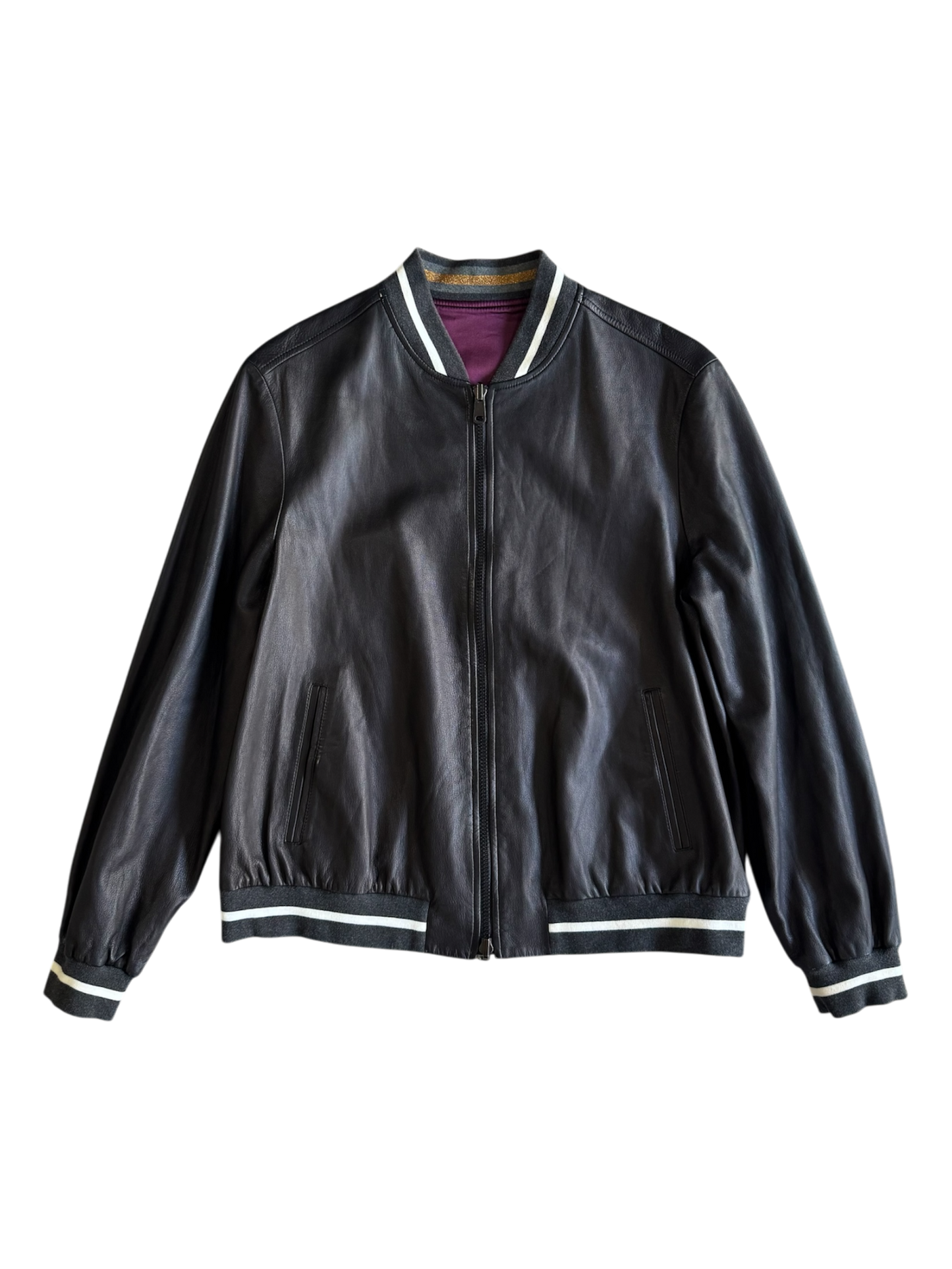 Brunello Cucinelli Reversible Leather Nylon Jacket